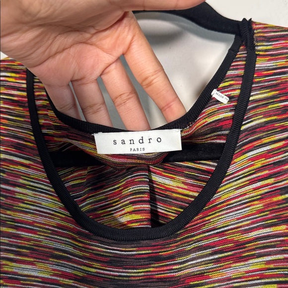 Sandro Knit Fitted Midi Dress in Multicolor - XS/S - Picture 5 of 6